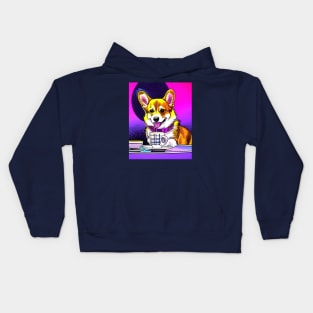 Corgi And Coffee Kids Hoodie